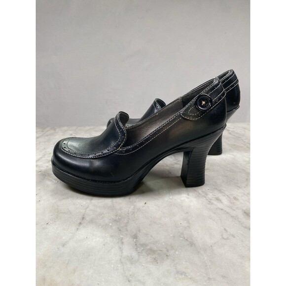 Vtg l.e.i. Platform Loafer Heels Women’s 6.5 Black Faux Leather 90’s Y2K - Picture 6 of 10